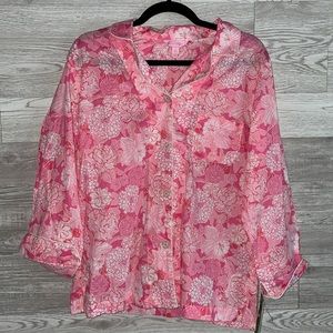 Lilly Pulitzer Woven Pink PJ Top